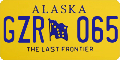 AK license plate GZR065