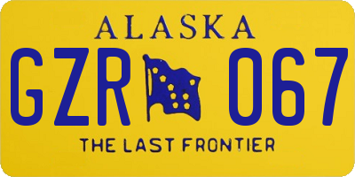 AK license plate GZR067