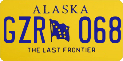 AK license plate GZR068