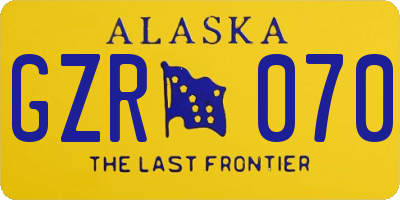 AK license plate GZR070