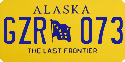 AK license plate GZR073