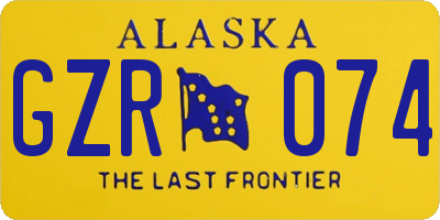 AK license plate GZR074