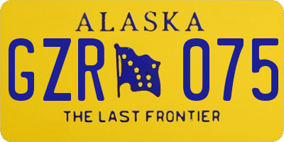 AK license plate GZR075