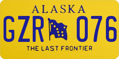 AK license plate GZR076