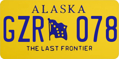 AK license plate GZR078