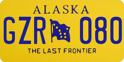 AK license plate GZR080