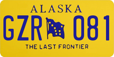 AK license plate GZR081