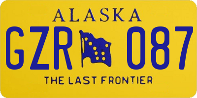 AK license plate GZR087