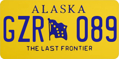 AK license plate GZR089