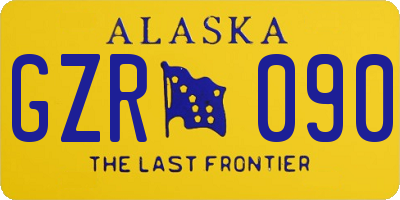 AK license plate GZR090