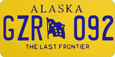 AK license plate GZR092