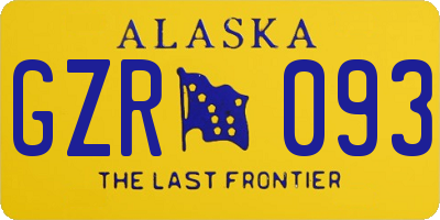 AK license plate GZR093