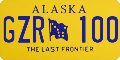 AK license plate GZR100