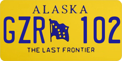 AK license plate GZR102