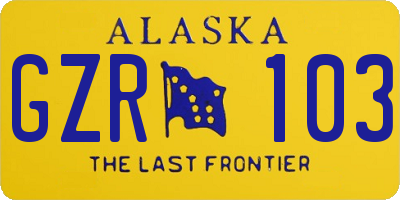 AK license plate GZR103