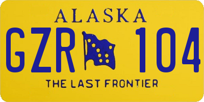 AK license plate GZR104