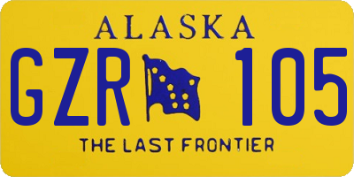 AK license plate GZR105