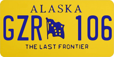 AK license plate GZR106