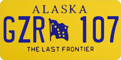 AK license plate GZR107