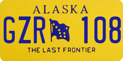 AK license plate GZR108