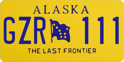 AK license plate GZR111