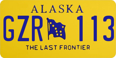 AK license plate GZR113