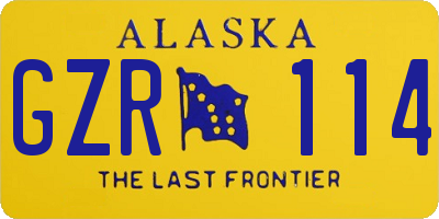 AK license plate GZR114
