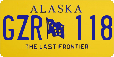 AK license plate GZR118