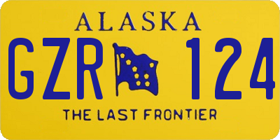 AK license plate GZR124