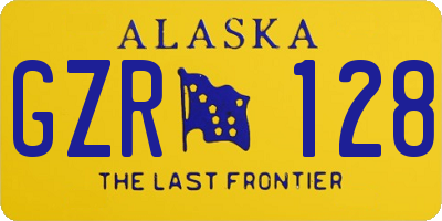 AK license plate GZR128