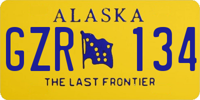 AK license plate GZR134