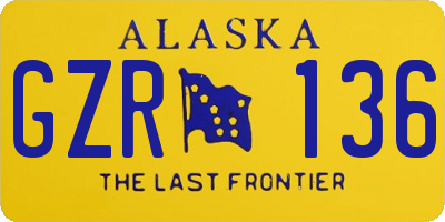 AK license plate GZR136