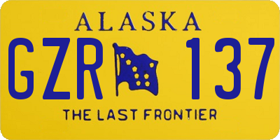 AK license plate GZR137