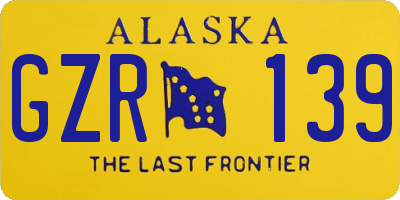 AK license plate GZR139