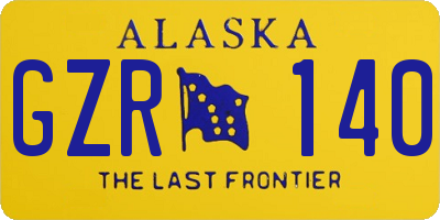 AK license plate GZR140