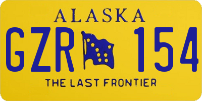 AK license plate GZR154