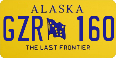 AK license plate GZR160