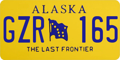 AK license plate GZR165