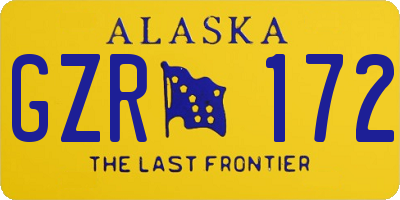 AK license plate GZR172