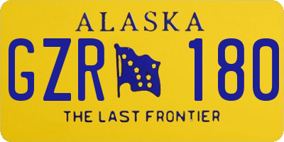 AK license plate GZR180