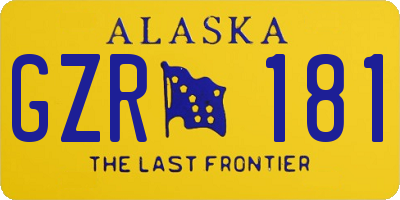 AK license plate GZR181