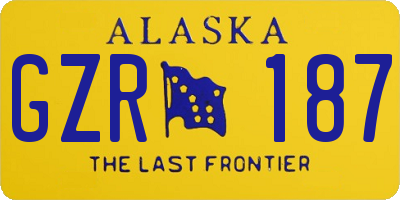 AK license plate GZR187