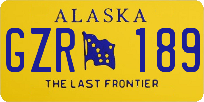 AK license plate GZR189