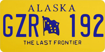 AK license plate GZR192