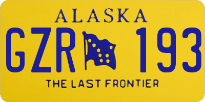 AK license plate GZR193