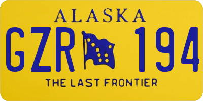 AK license plate GZR194