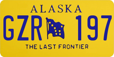 AK license plate GZR197