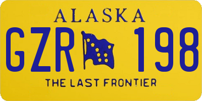 AK license plate GZR198