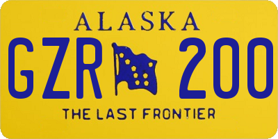 AK license plate GZR200