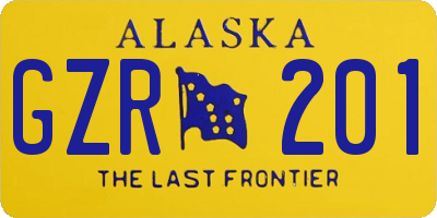 AK license plate GZR201